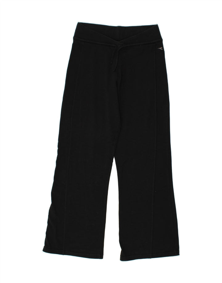 DIADORA Womens Tracksuit Trousers UK 12 Medium Black Polyester | Vintage Diadora | Thrift | Second-Hand Diadora | Used Clothing | Messina Hembry 