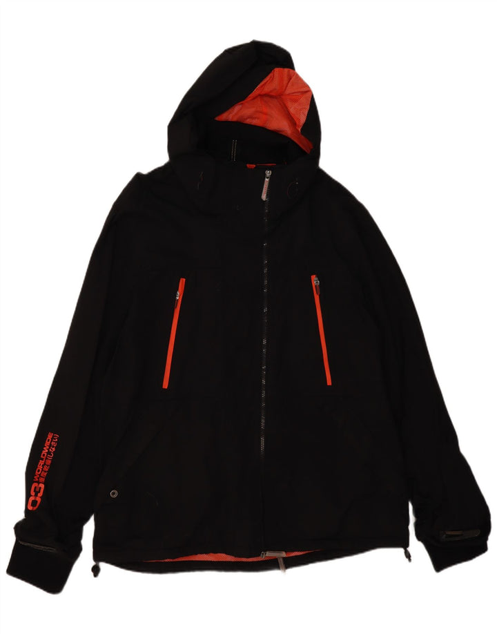 SUPERDRY Veste coupe-vent à capuche pour hommes UK 46 3XL Noir