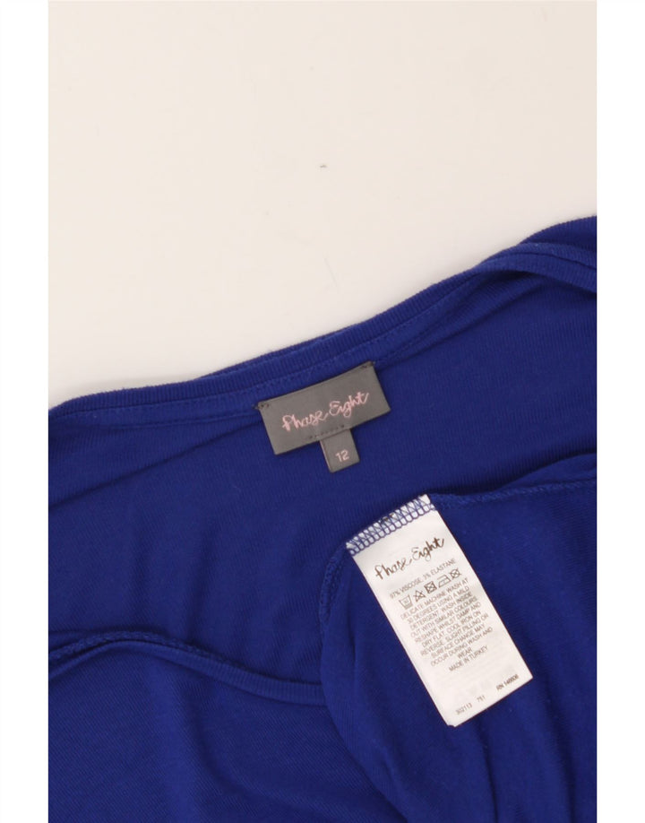 PHASE EIGHT Womens Longline Batwing Top 3/4 Sleeve UK 12 Medium  Blue Vintage Phase Eight and Second-Hand Phase Eight from Messina Hembry 