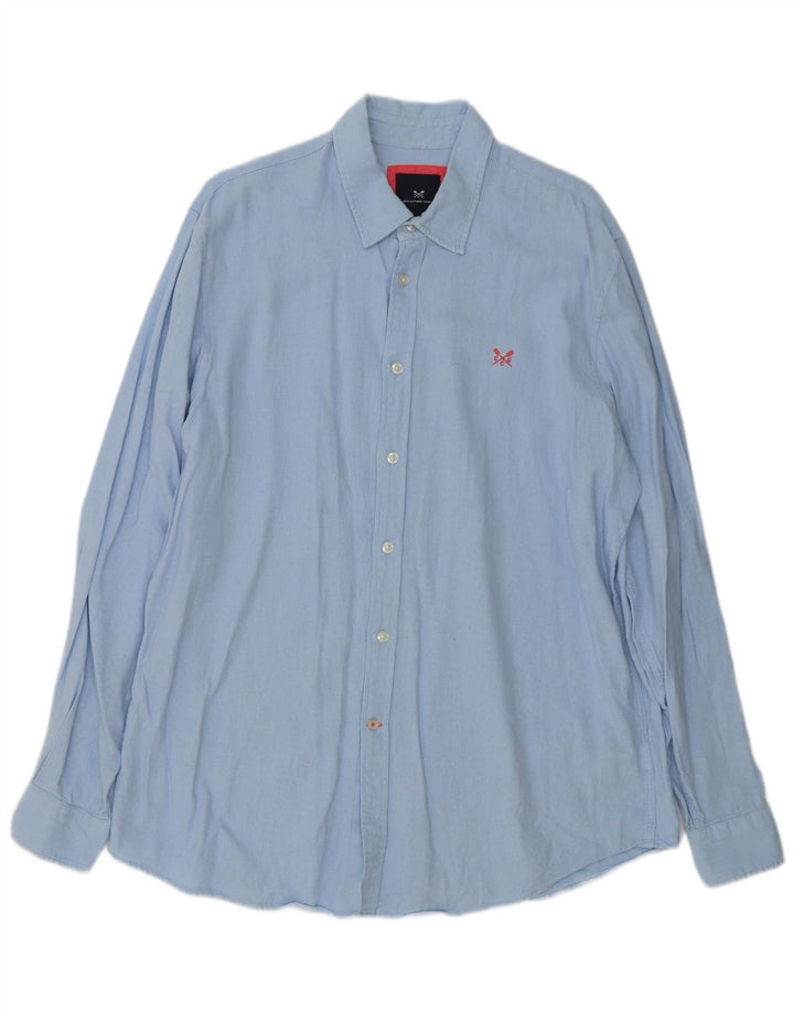 Crew Clothing Chemise Homme Grand Lin Bleu