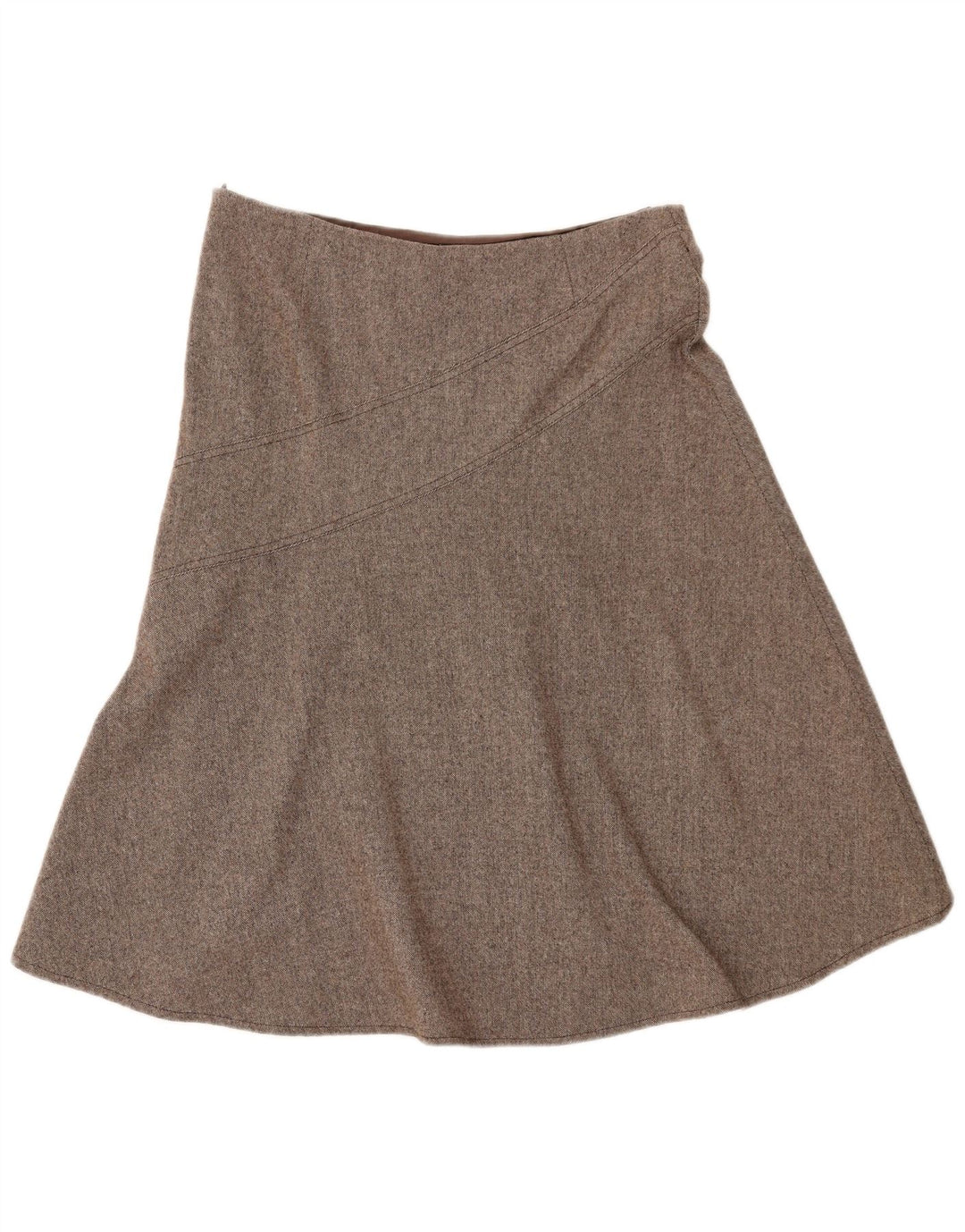 Topshop Jupe trapèze pour femme UK 12 Medium W32 Laine marron