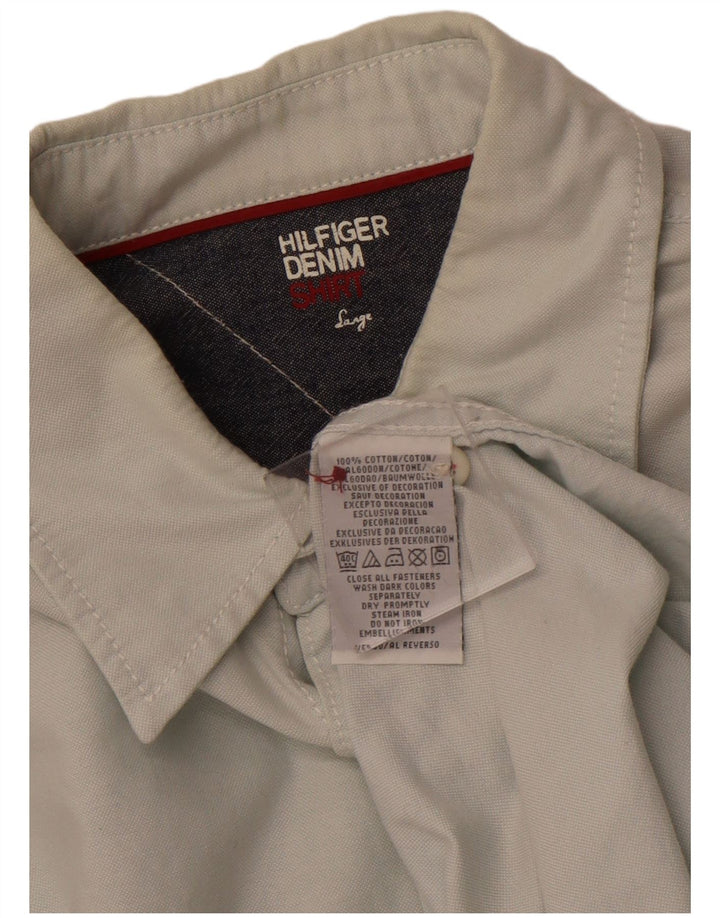 TOMMY HILFIGER Chemise Homme Large Vert Coton