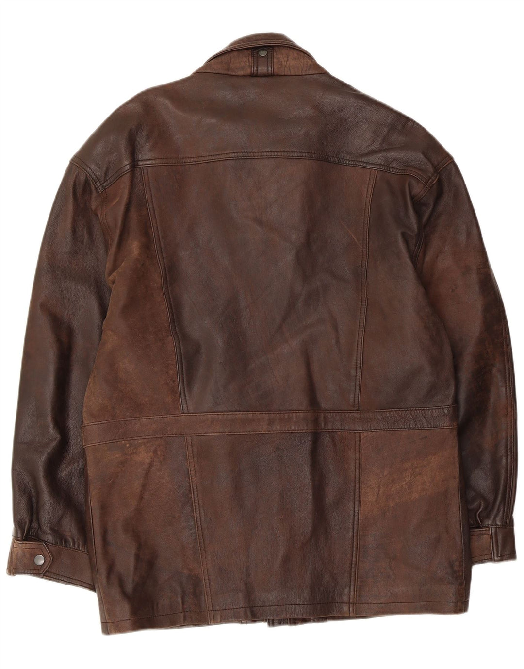 VINTAGE Manteau en cuir homme EU 50 Grand cuir marron