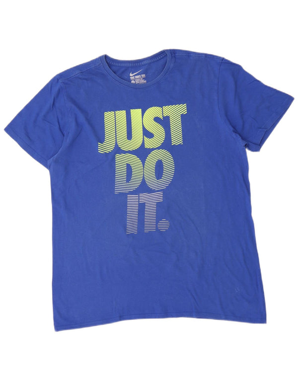 Nike T-shirt graphique coupe athlétique pour homme, grand bleu, coton
