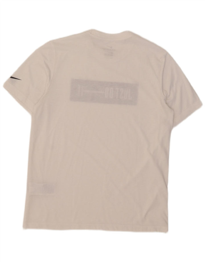Nike Hommes Dri Fit Graphic T-Shirt Haut Blanc Moyen Coton
