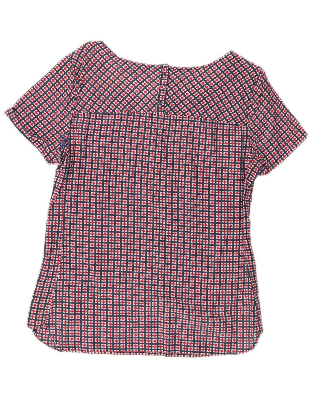Tommy Hilfiger Chemisier pour femme US 6 en coton géométrique bleu marine moyen