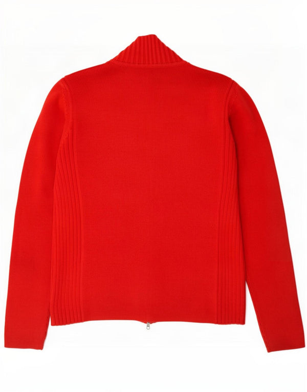 Tommy Hilfiger Pull cardigan entièrement zippé pour femme UK 14 Large Rouge Rayé