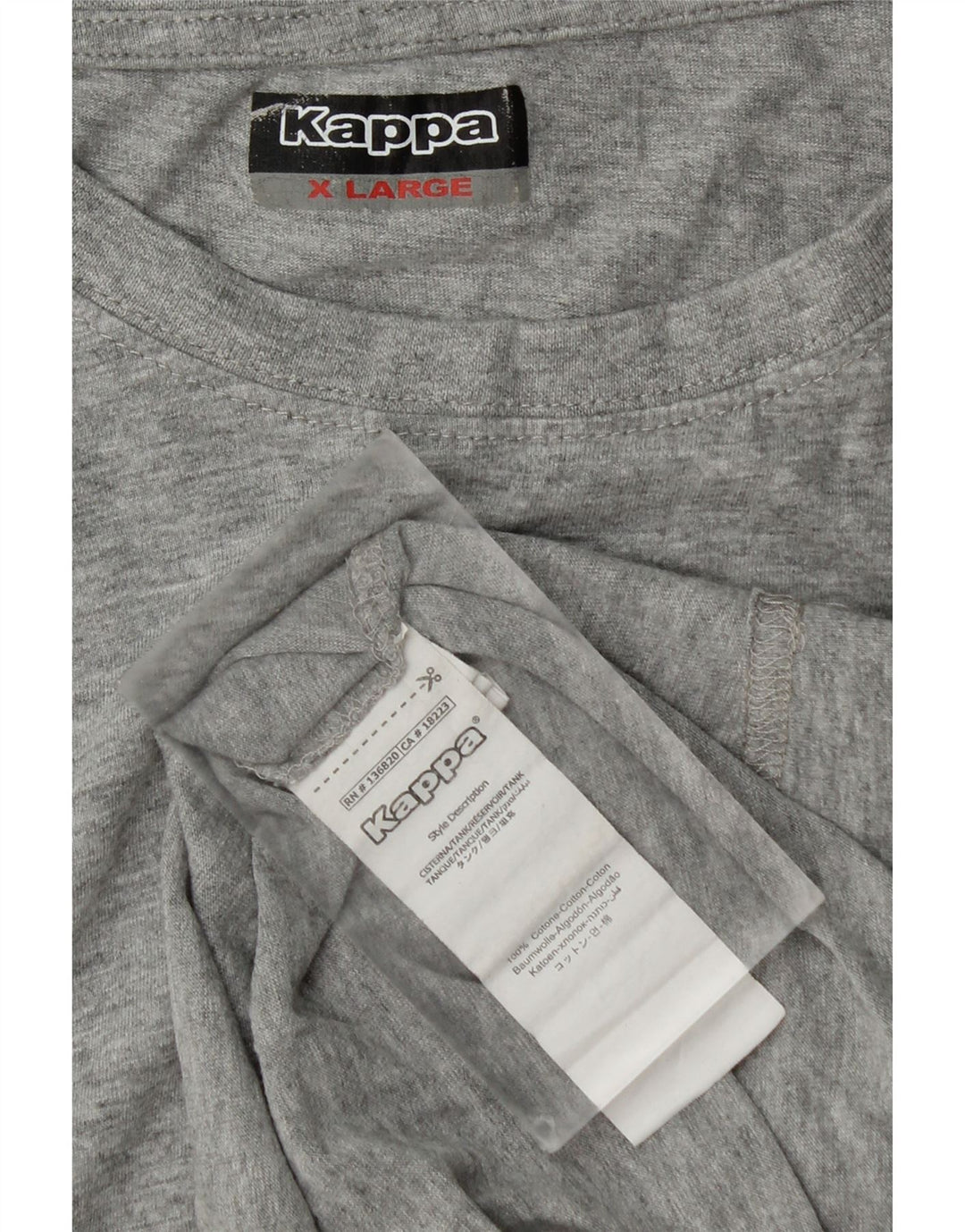 Kappa Débardeur Homme XL Gris Moucheté Coton