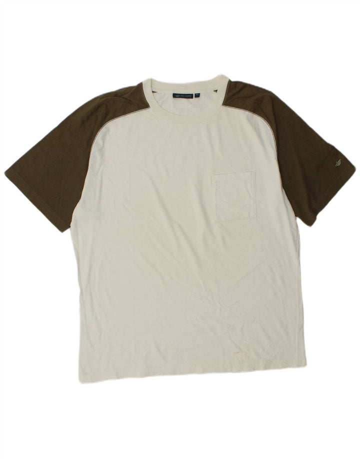 Dockers Tee-Shirt Khakis Top XL Homme Blanc Colorblock