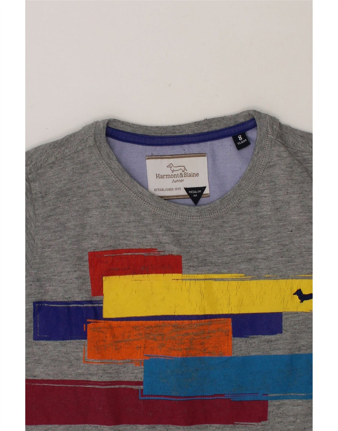 HARMONT & BLAINE Boys Graphic Top Long Sleeve 7-8 Years Grey Cotton Vintage Harmont & Blaine and Second-Hand Harmont & Blaine from Messina Hembry 