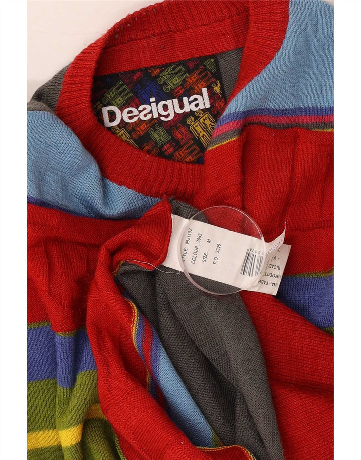 Desigual Pull Graphique Ras du Cou Homme Rayé Multicolore Moyen