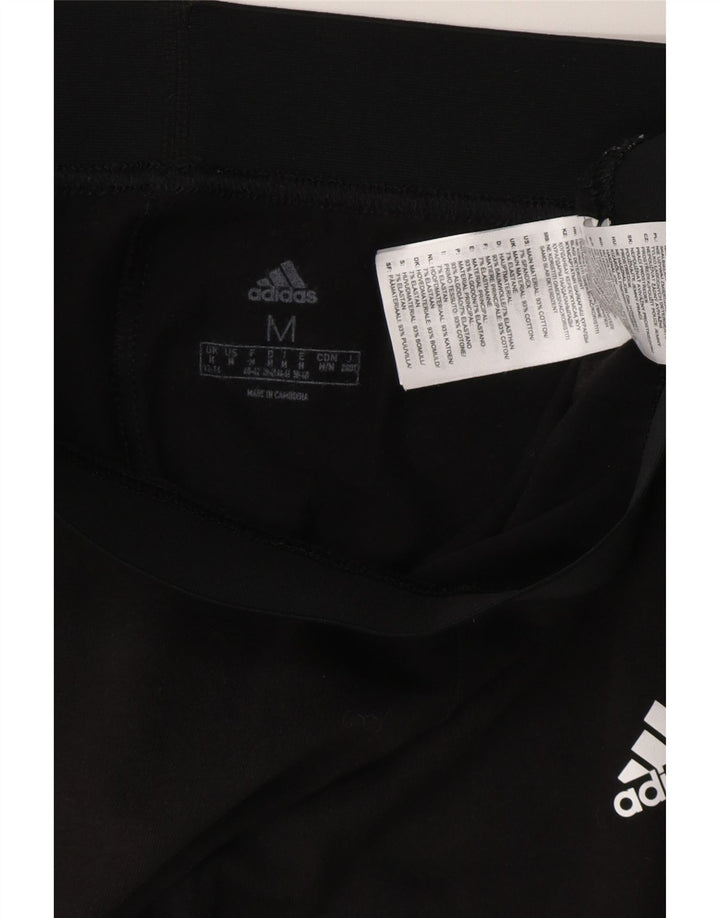 ADIDAS Leggings Femme UK 12/14 Coton Noir Moyen