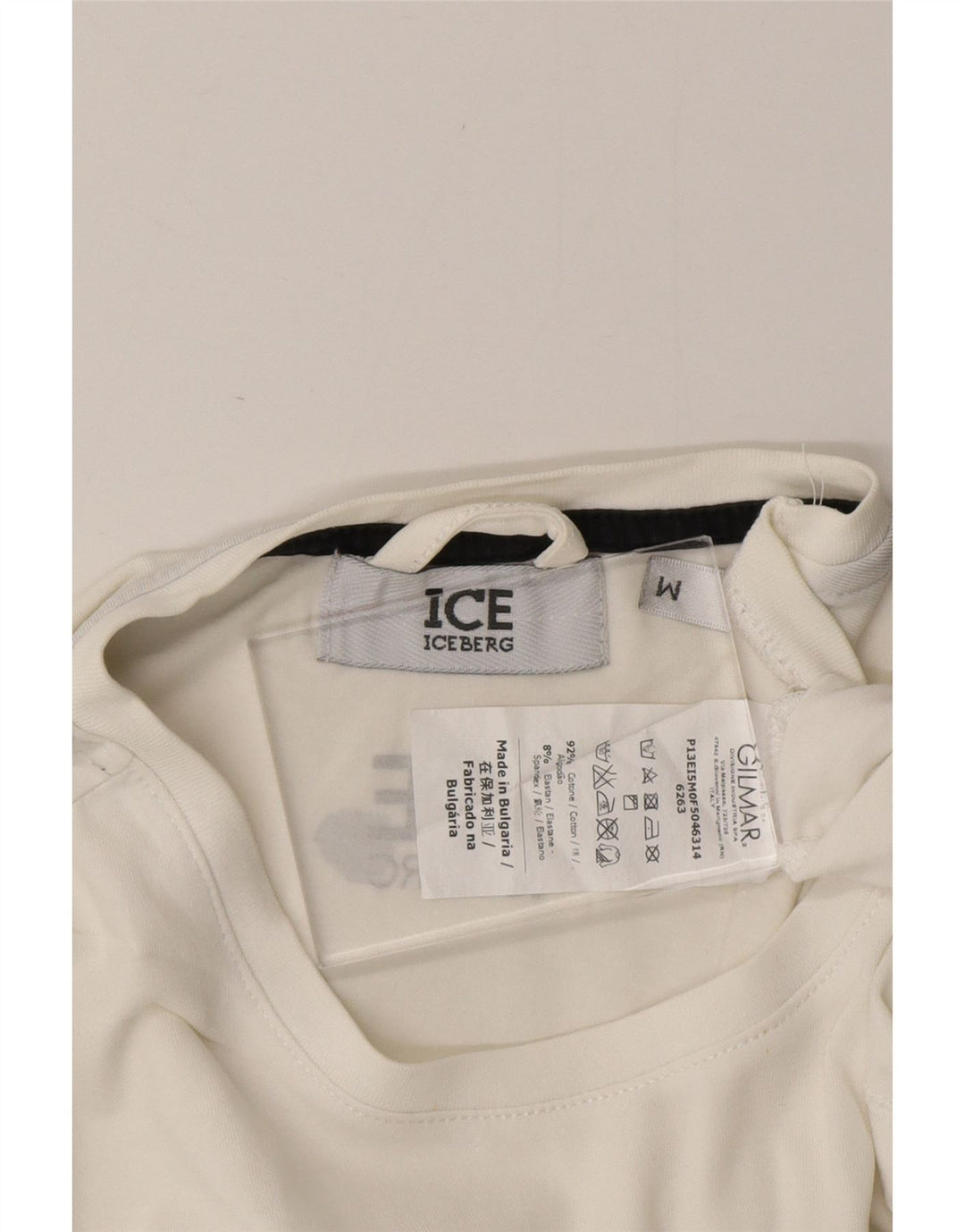 ICEBERG T-Shirt Graphique Homme Blanc Moyen Coton