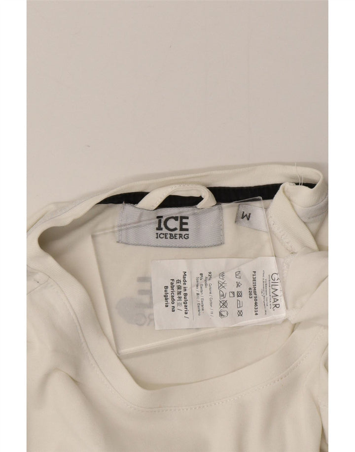 ICEBERG T-Shirt Graphique Homme Blanc Moyen Coton