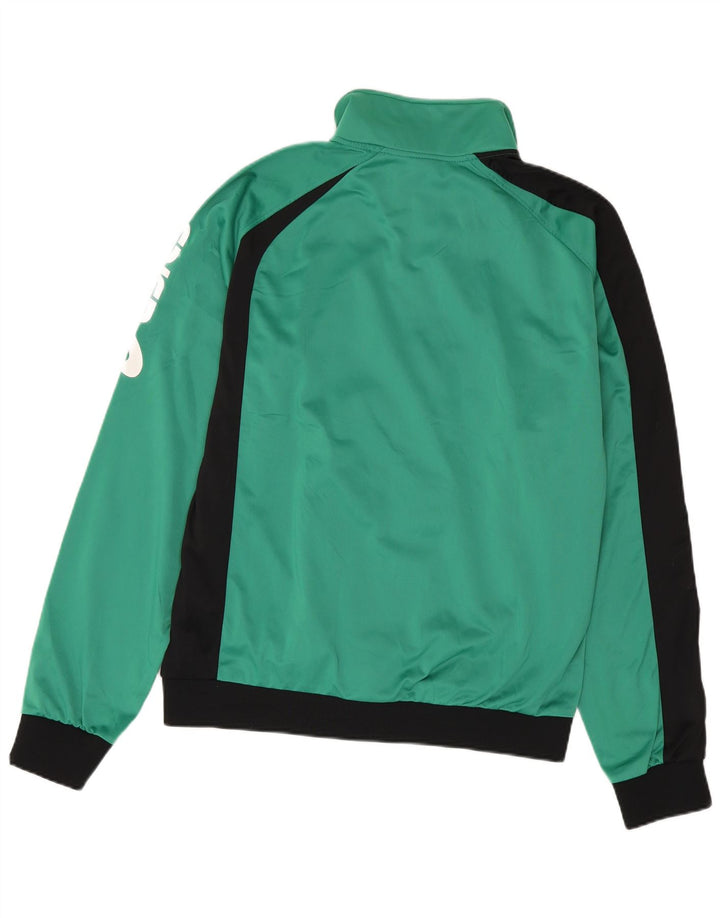 Asics Veste de survêtement graphique pour hommes 2XL Vert Colorblock Polyester