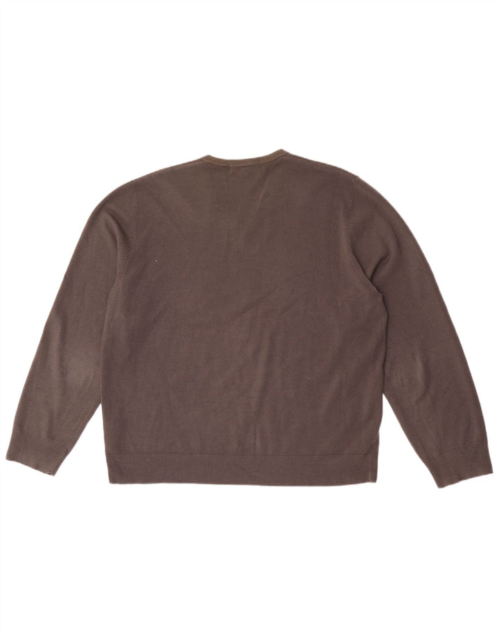 MARKS & SPENCER Pull col V Homme XL Gris Acrylique