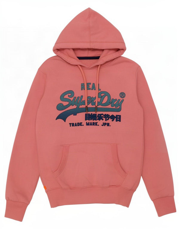 Superdry Pull à capuche graphique surdimensionné pour femme UK 6 XS Coton rose