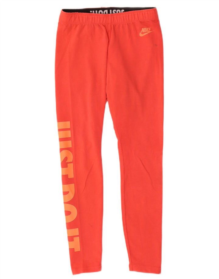 Leggings graphiques Nike pour femmes UK 14 coton rouge moyen