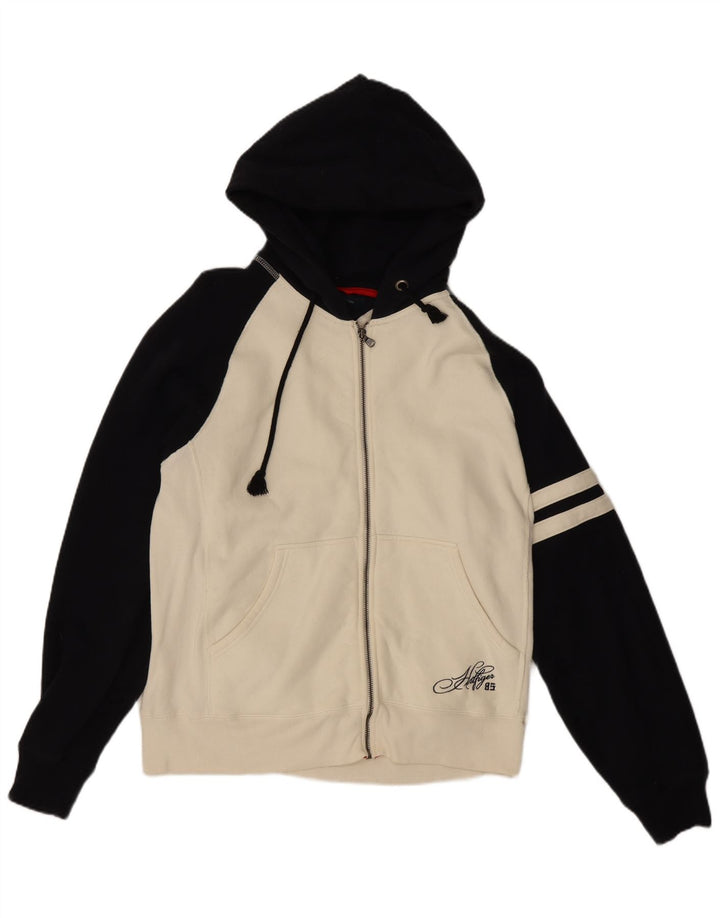 Tommy Hilfiger Pull à capuche zippé pour homme Blanc cassé moyen Colourblock