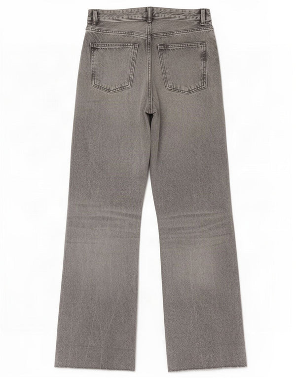Zara Jean taille haute jambe large pour femme EU 38 Small W28 L34 Gris
