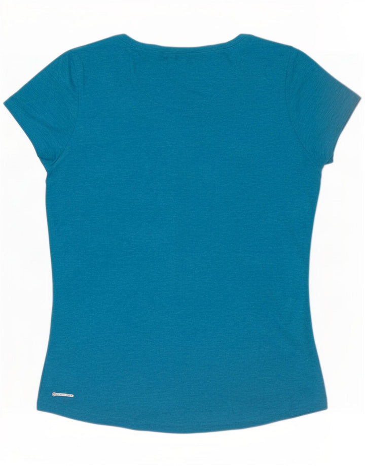 The North Face T-Shirt Femme Top UK 12 Bleu Moyen Polyester Moucheté