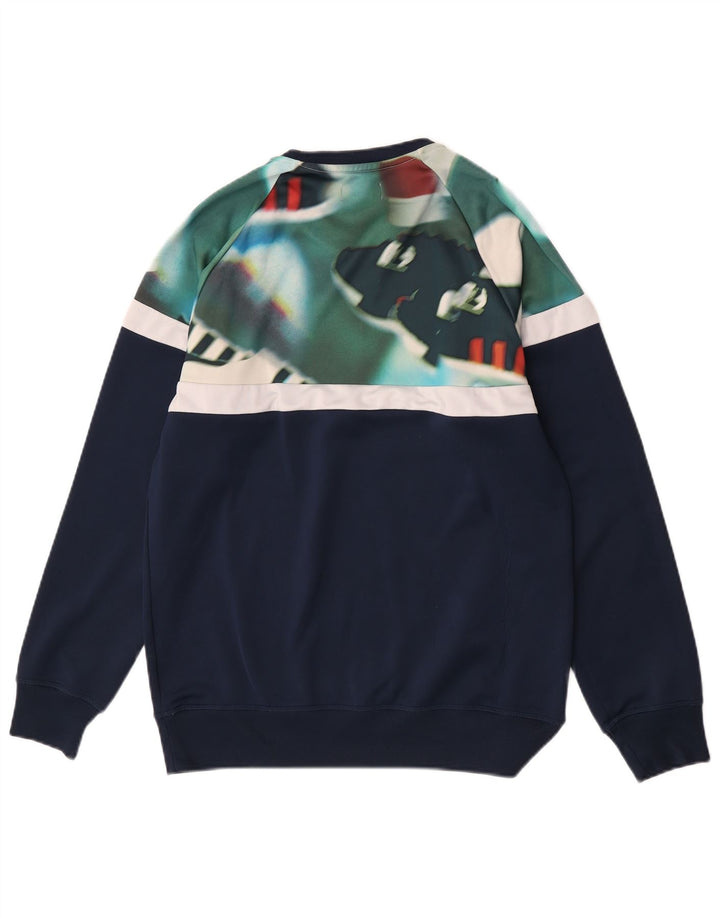 Adidas Sweat-shirt pour homme en polyester color block bleu marine moyen