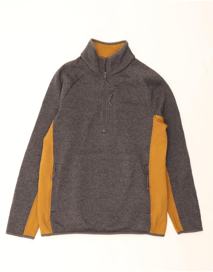Mountain Warehouse Sweat-shirt à col zippé pour homme, grand color block, gris
