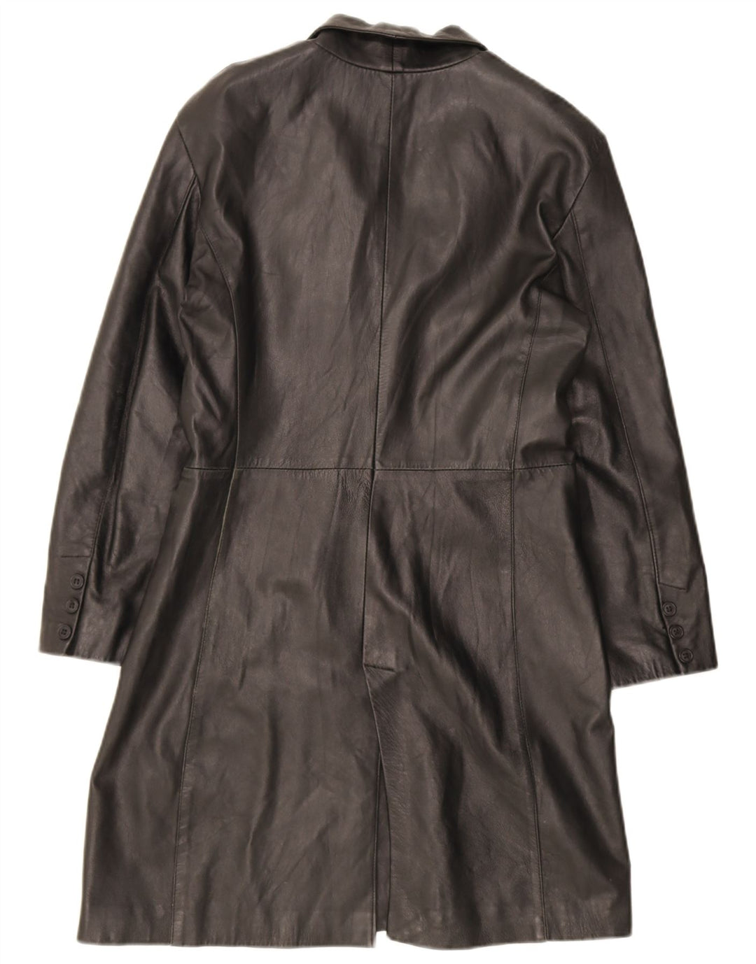 manteau en cuir femme vintage UK 18 XL Cuir Noir