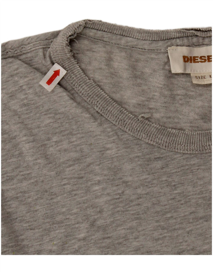Diesel T-Shirt Graphique Homme Grand Gris Moucheté