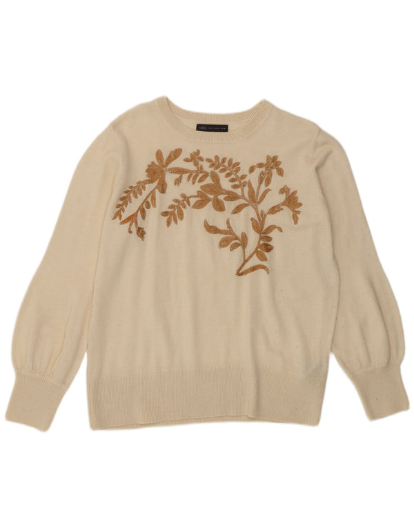 Marks & Spencer Pull col bateau pour femme UK 14 Large Blanc cassé