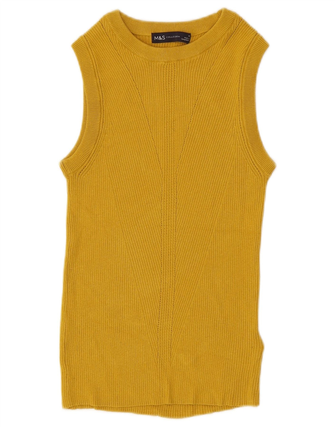 Marks & Spencer Débardeur pour femme UK 12 Viscose jaune moyen