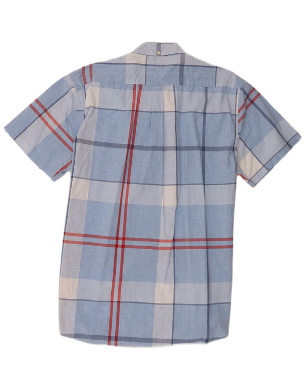 Barbour Chemise à manches courtes pour homme Coupe ajustée XL Coton à carreaux bleu