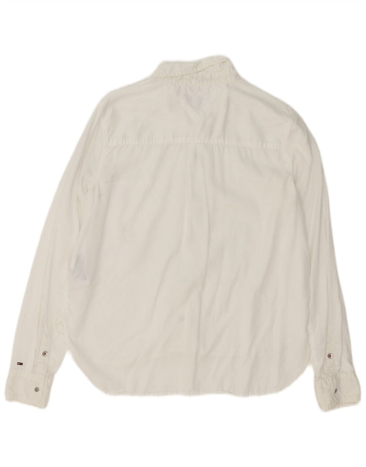 Tommy Hilfiger Chemise Femme UK 14 Medium Blanc Lyocell