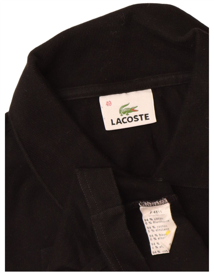 Lacoste Polo à manches longues femme taille 40 coton noir moyen