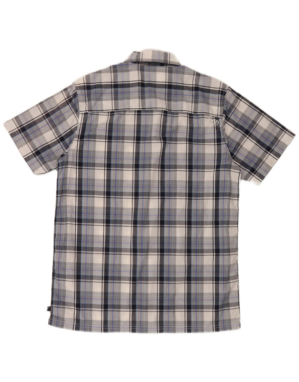 Chemise à Manches Courtes Homme Animal Coton à Carreaux Bleu Moyen
