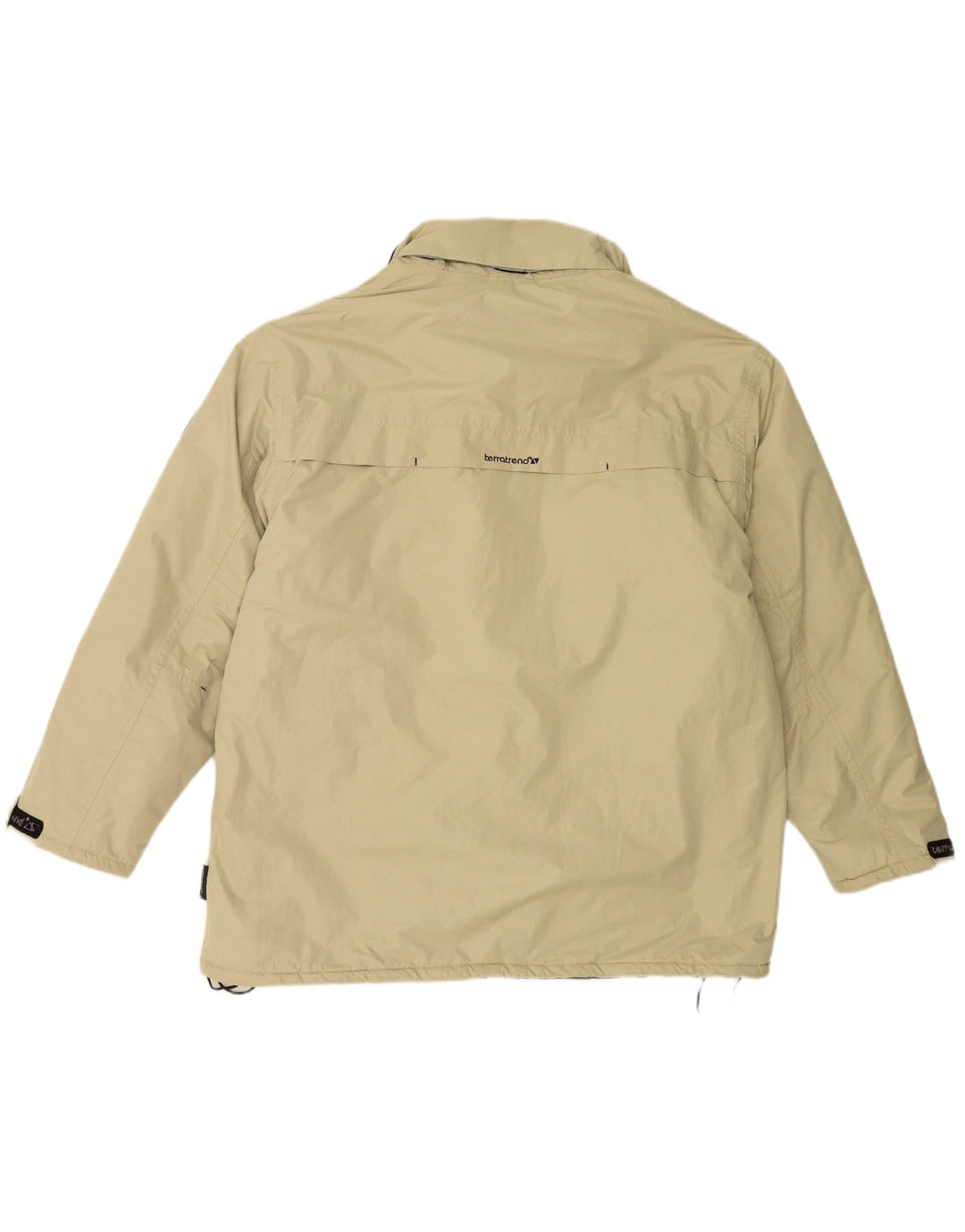 VINTAGE Veste coupe-vent à capuche pour homme UK 42 XL Beige Polyester