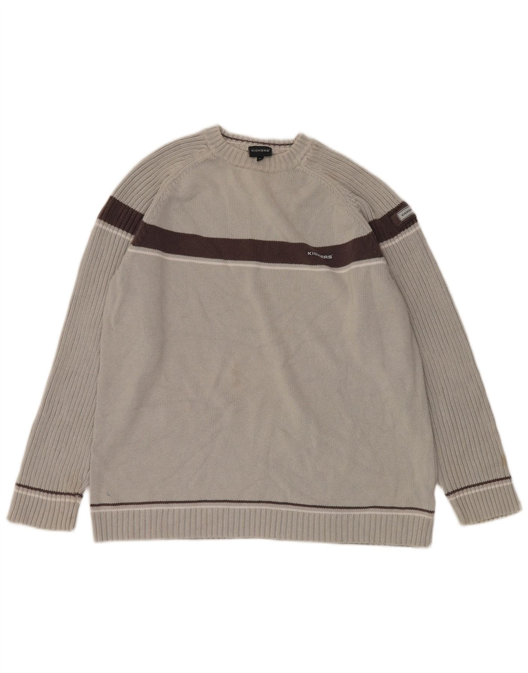 Kickers Pull Col Rond Homme Gris Moyen Colorblock Coton
