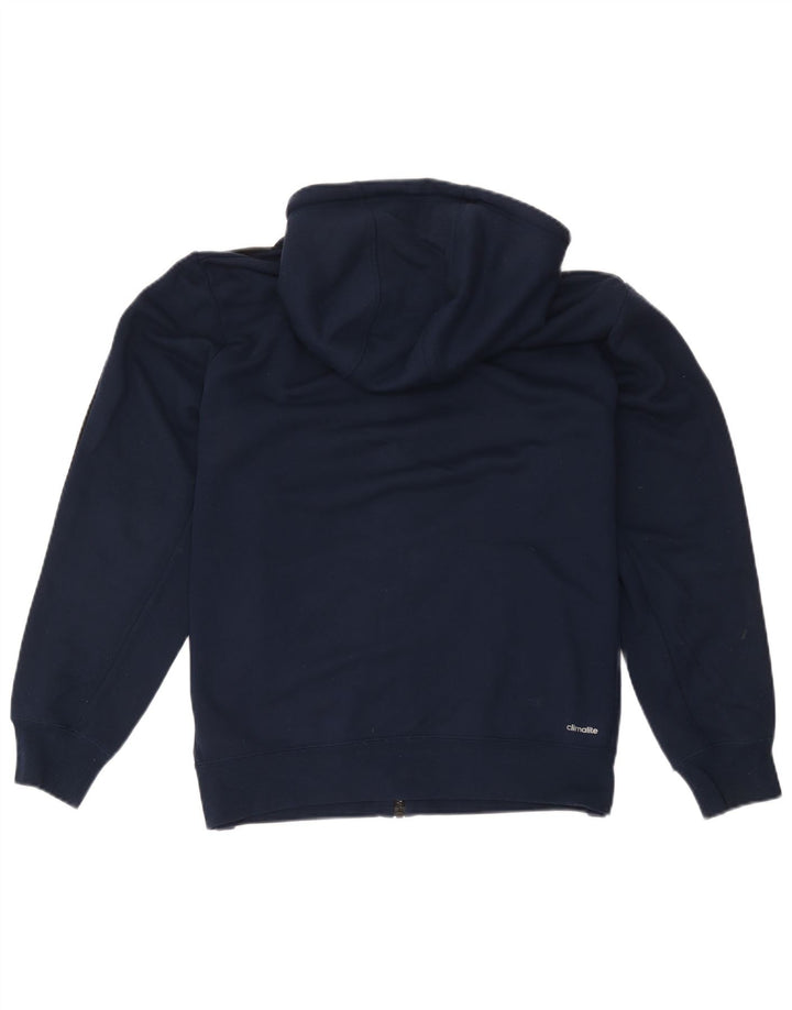 Adidas Hommes Climalite Zip Sweat À Capuche Grand Bleu Marine Polyester