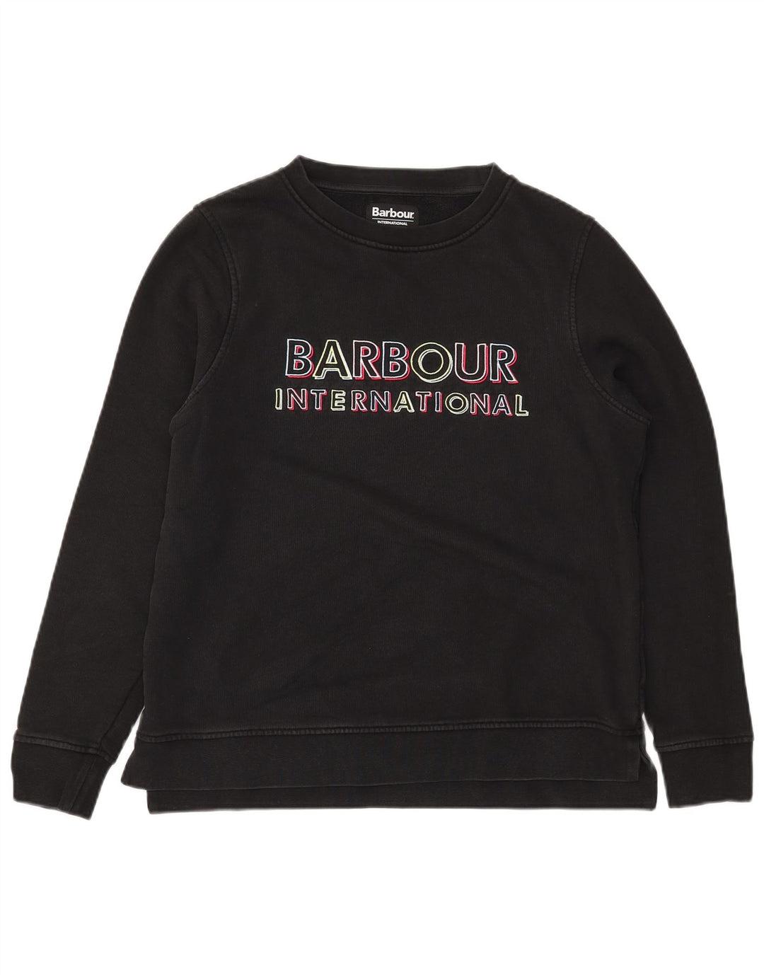 BARBOUR Sweat-shirt graphique pour femme UK 12 en coton noir moyen