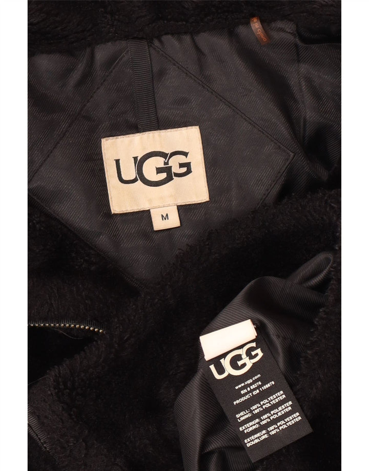 UGG Veste polaire à capuche pour femme UK 14 Medium Noir Polyester