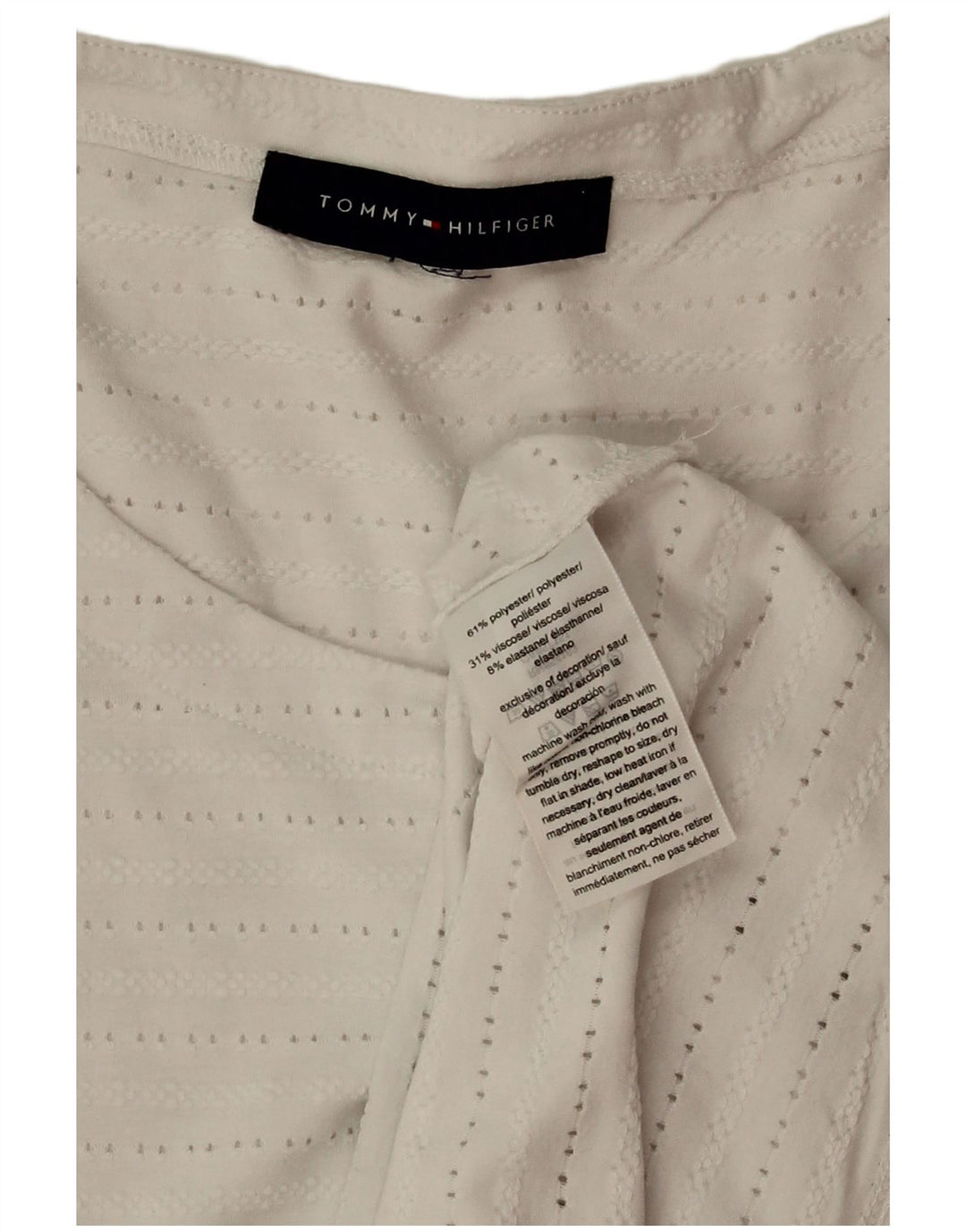 TOMMY HILFIGER Chemisier sans manches pour femme UK 18 XL Blanc Polyester