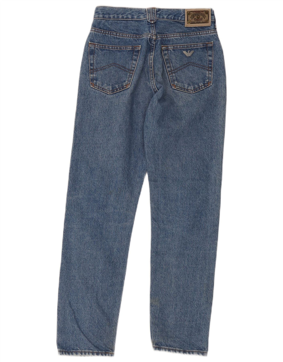 Armani Femme Jean court droit W28 L26 Bleu Coton