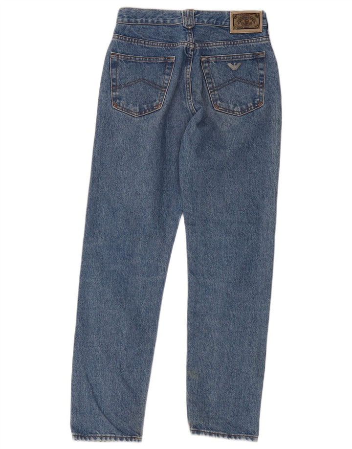 Armani Femme Jean court droit W28 L26 Bleu Coton