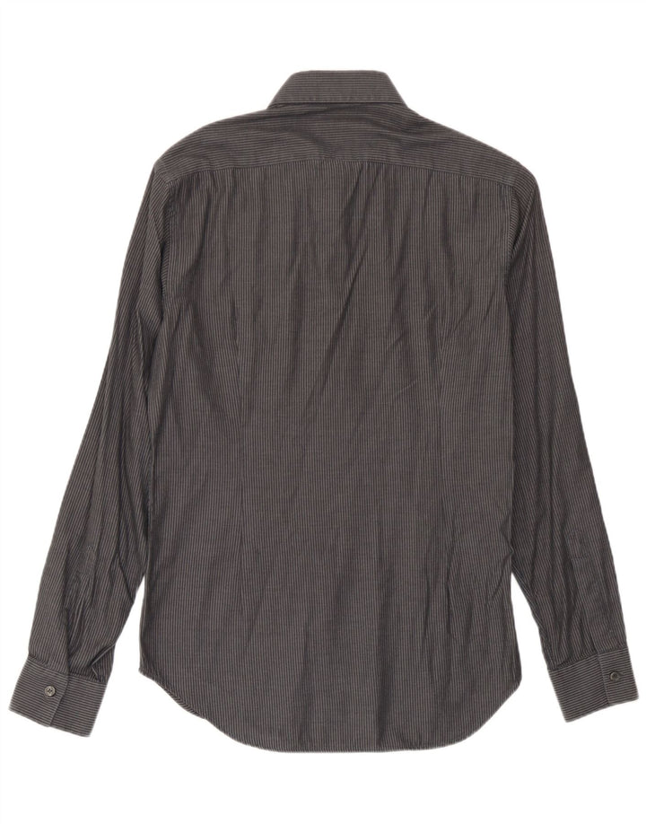 Calvin Klein Chemise Homme Taille 40 Coton Rayé Gris Moyen