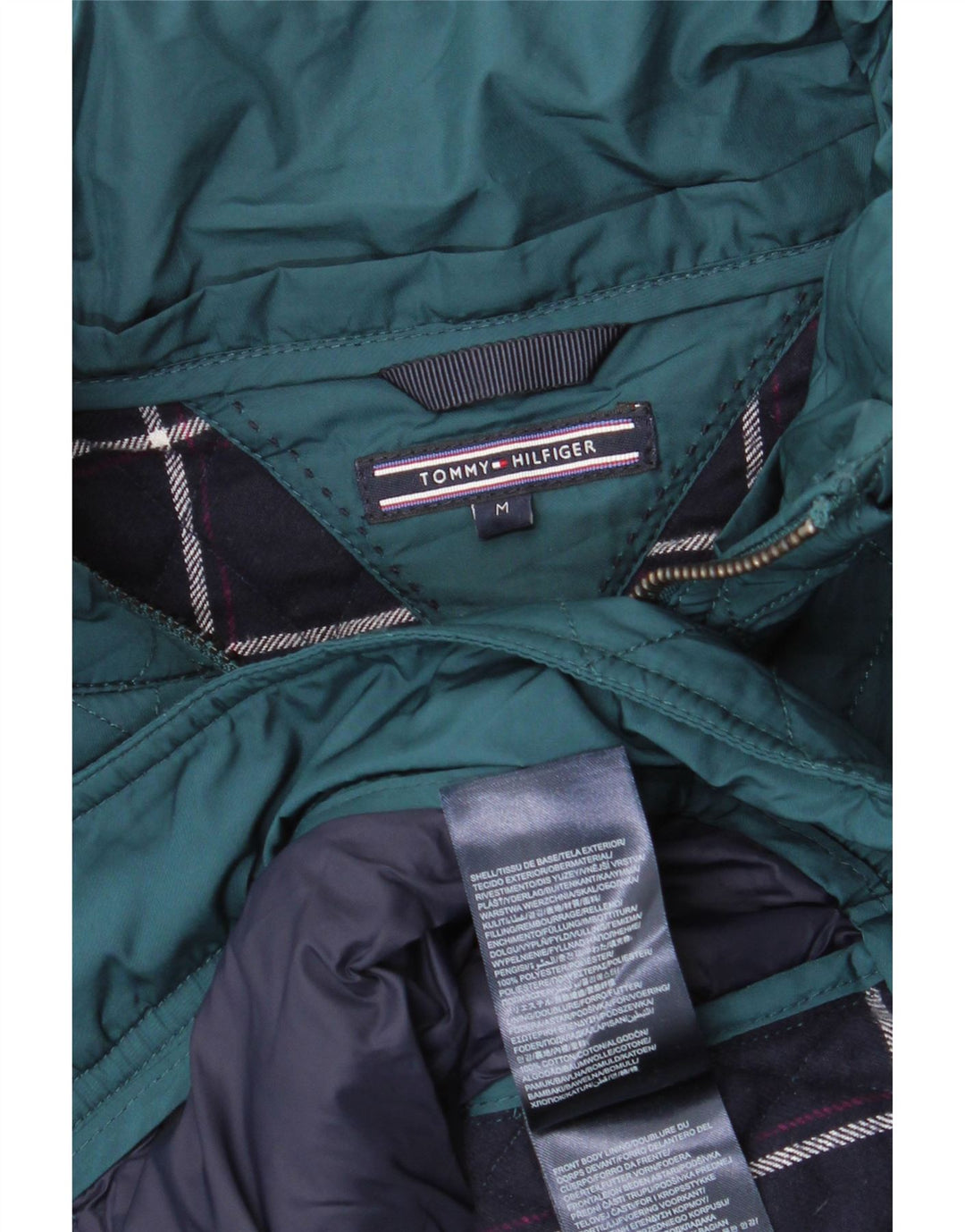 Tommy Hilfiger Veste matelassée courte pour femme UK 14 Coton vert moyen