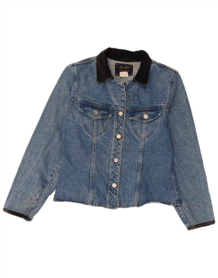 veste en denim femme vintage UK 14 Grand coton bleu