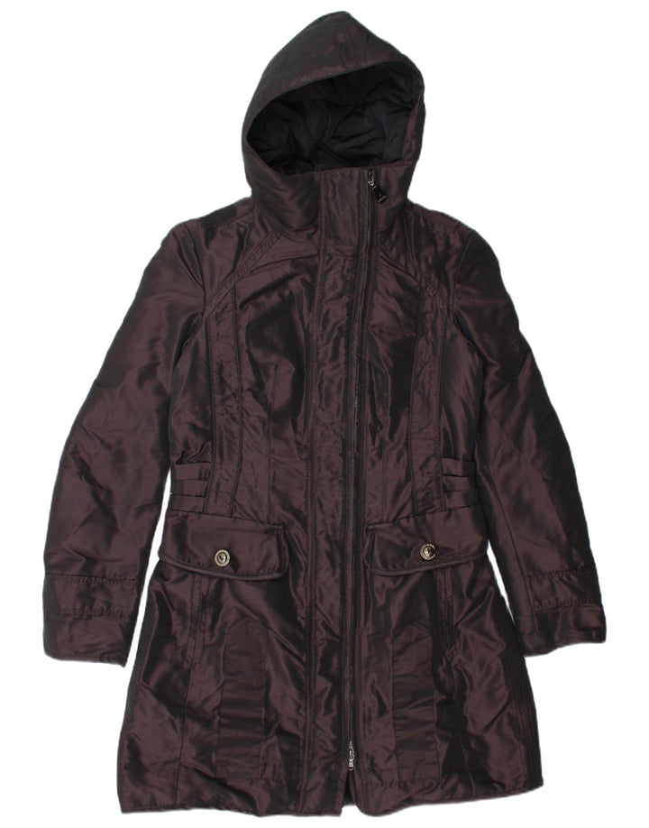 PEUTEREY Womens Hooded Padded Coat IT 42 Medium Black Polyester