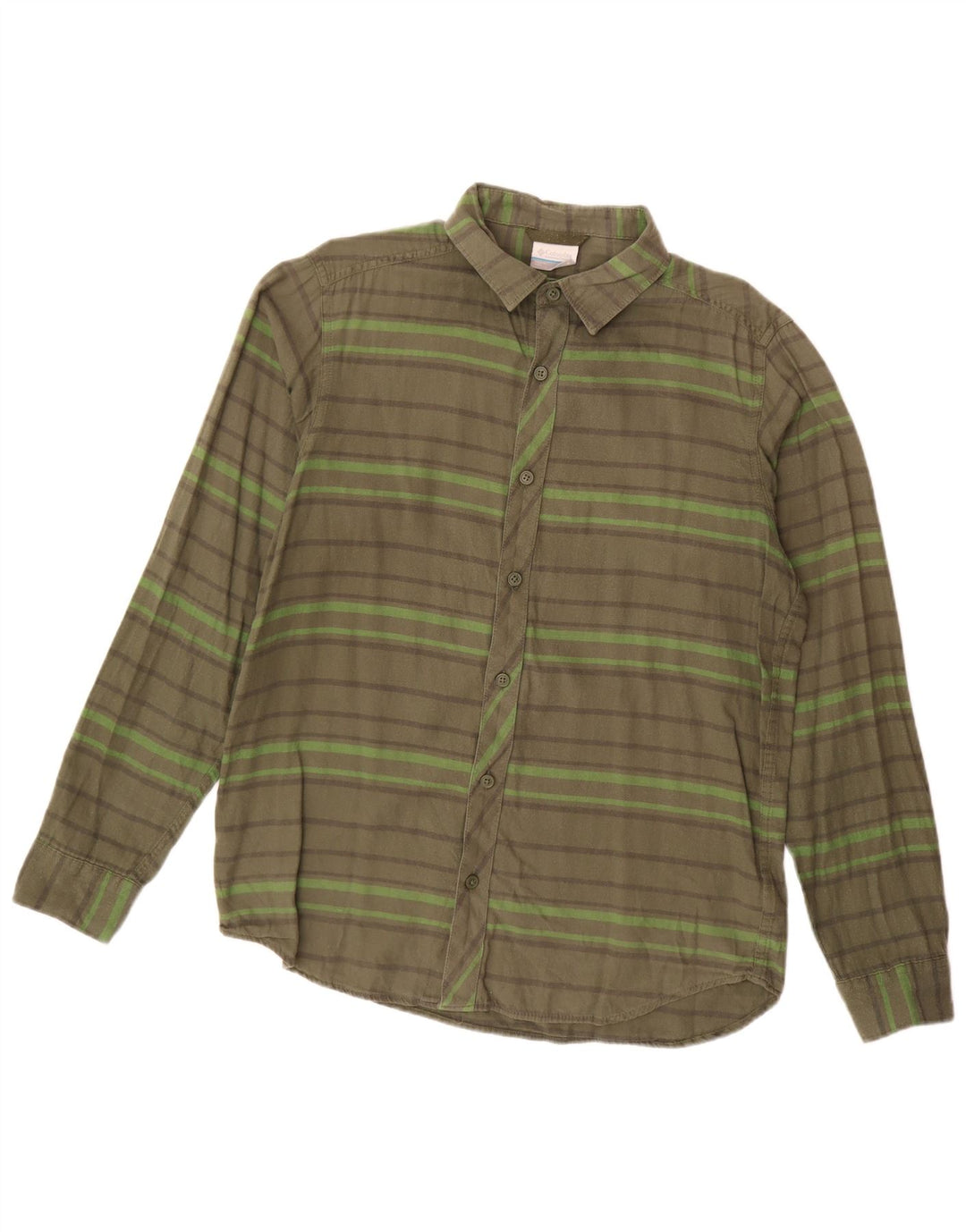 Columbia Chemise Flanelle Homme Petit Kaki Rayé Coton