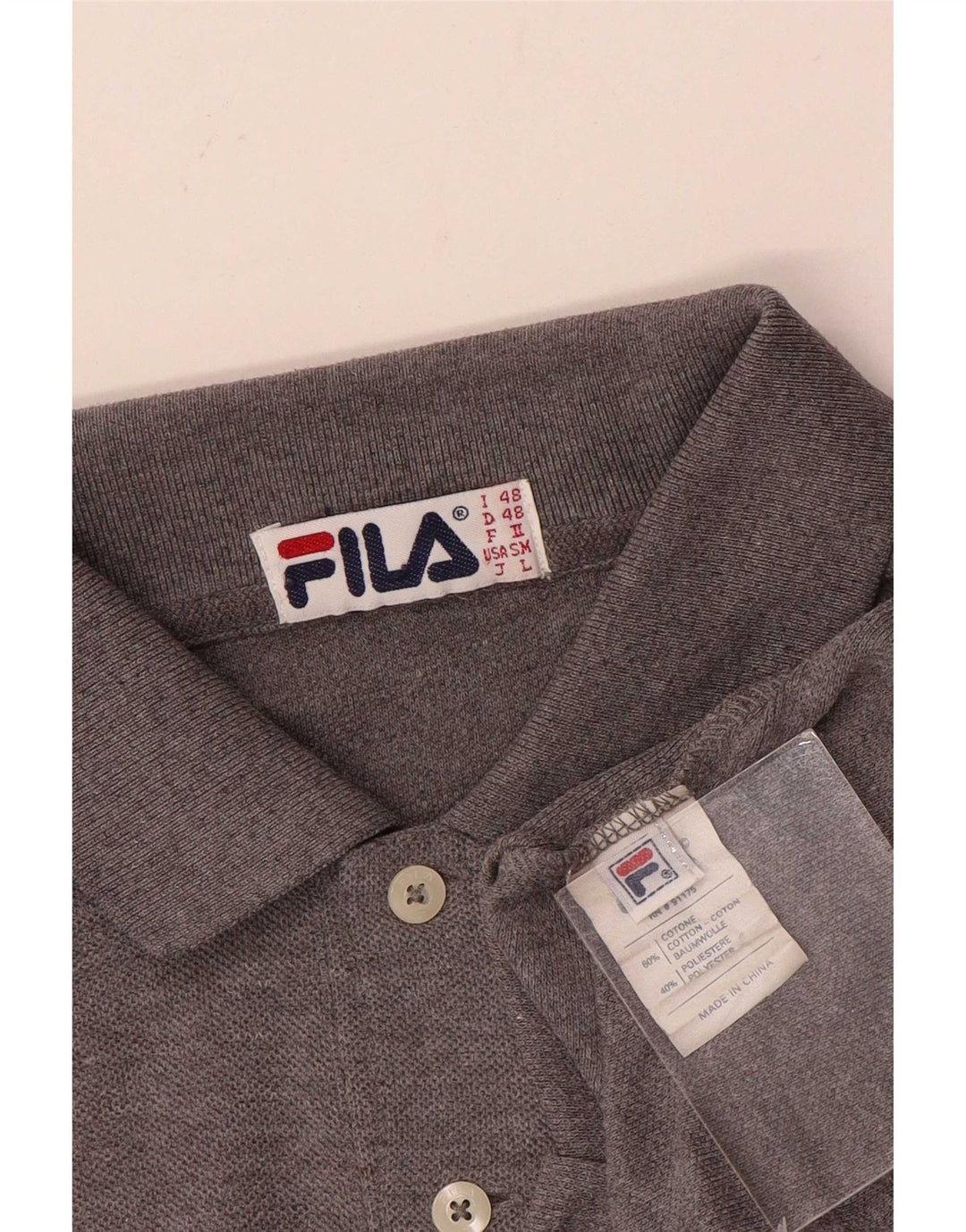 Fila Polo Homme IT 48 Gris Moyen Coton