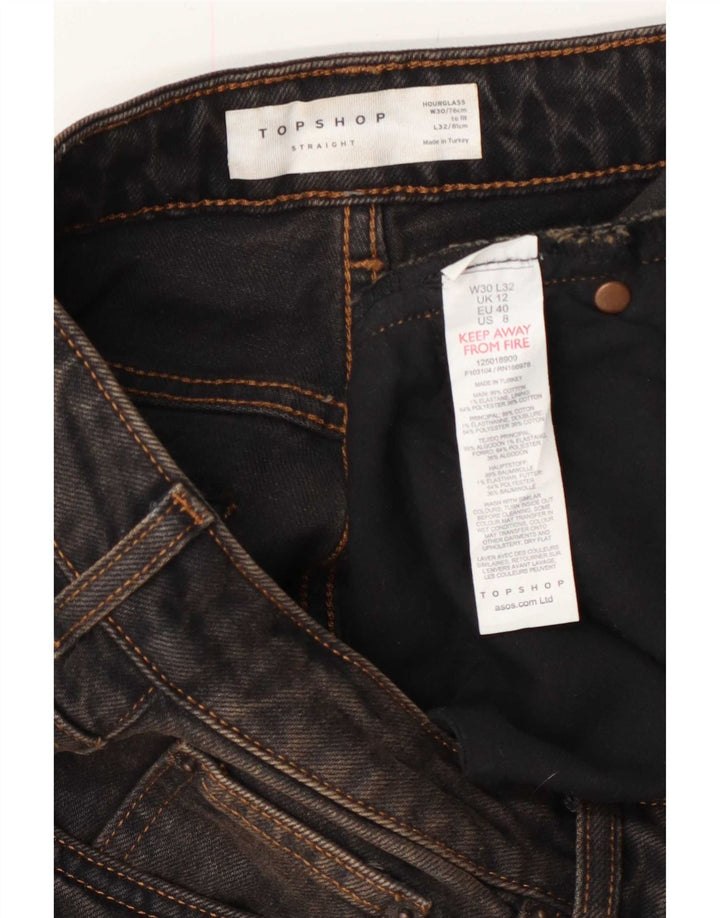 Topshop Short en jean W30 pour femme en coton noir moyen